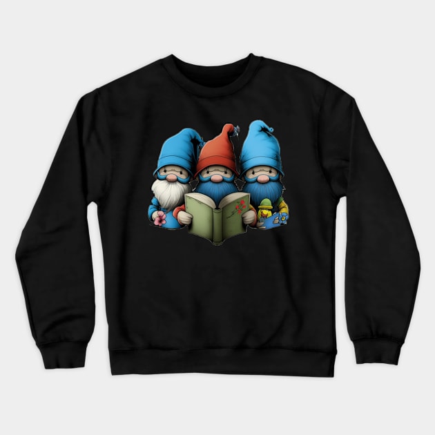 Three smurfs reading books Crewneck Sweatshirt by NEtmarket3